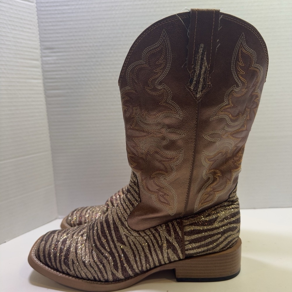 Women's‎ Roper Brown/gold Shimmer Animal Print Boots Size 8.5 09-021-1901-0060BR